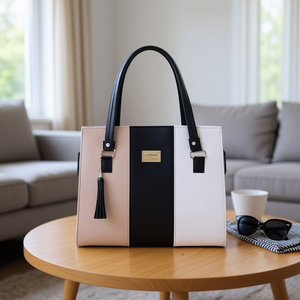 Sac fourre-tout Fana Irem pour femme, noir, blanc, rose, avec rabat, bandoulière, pochette à maquillage, style luxueux - Product Image 2