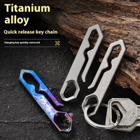 Porte-clés en métal en alliage de titane minimaliste avec ceinture à dégagement rapide pour accessoire de mode EDC sans ressort à boucle
