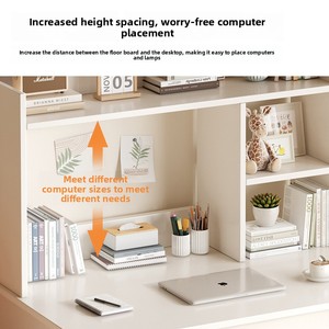 Bureau d'ordinateur moderne sur mesure OEM avec bibliothèque intégrée, en MDF, avec tiroirs de rangement, <span class=keywords><strong>pour</strong></span> salon ou bureau, compact, <span class=keywords><strong>pour</strong></span> ordinateur <span class=keywords><strong>portable</strong></span> - Product Image 4