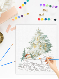 CHENISTORY Peinture Acrylique Diy Peinture par Numéros pour Adultes <span class=keywords><strong>Père</strong></span> <span class=keywords><strong>Noël</strong></span> Arbre de <span class=keywords><strong>Noël</strong></span> Dessiner Image par Numéro Kits de Bricolage - Product Image 4