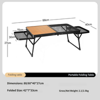 Table de camping pliable en maille avec extensions latérales pour barbecue portable et pique-nique en extérieur – Vente en gros