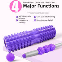 Ensemble de rouleaux en mousse pour yoga et pilates Kepler KH638 avec rouleau de massage, balle de massage, ceinture d'étirement et tapis de yoga