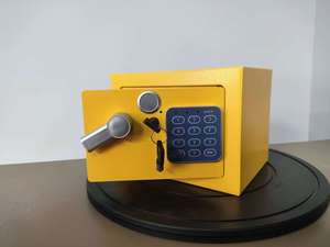 Yellow <b>Mini</b> Safe <b>Box</b> with Electronic Digital Lock for Home Office Jewelry <b>Storage</b> - Product Image 3