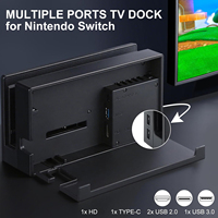 Base de mise en miroir d'écran TV SWITCH avec plusieurs ports, station d'accueil TV, support de charge USB, base de console pour accessoires de jeu Switch