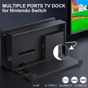 ฐานเชื่อมต่อหน้าจอทีวี SWITCH พร้อมพอร์ตหลายช่อง แท่นชาร์จ USB สำหรับอุปกรณ์เสริมเกมส์ Switch - Product Image 4