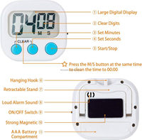 Timer Digital, Timer untuk Anak-Anak, Bagian Belakang Magnetik dan Sakelar ON/Off, Timer Dapur Hitung Mundur dan Hitung Naik Menit Detik untuk Memasak
