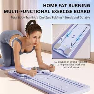 Planche de Pilates pliable en plastique portable pour la maison et le studio de Pilates, planche d'exercices abdominaux multifonctionnelle avec support pour téléphone - Product Image 3