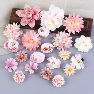Lot de pinces à cheveux Kanzashi en tissu mélangé polyester faites à la main, style rétro, pour mariée, mariage, plage, vacances, accessoires de photographie - Product Image 1