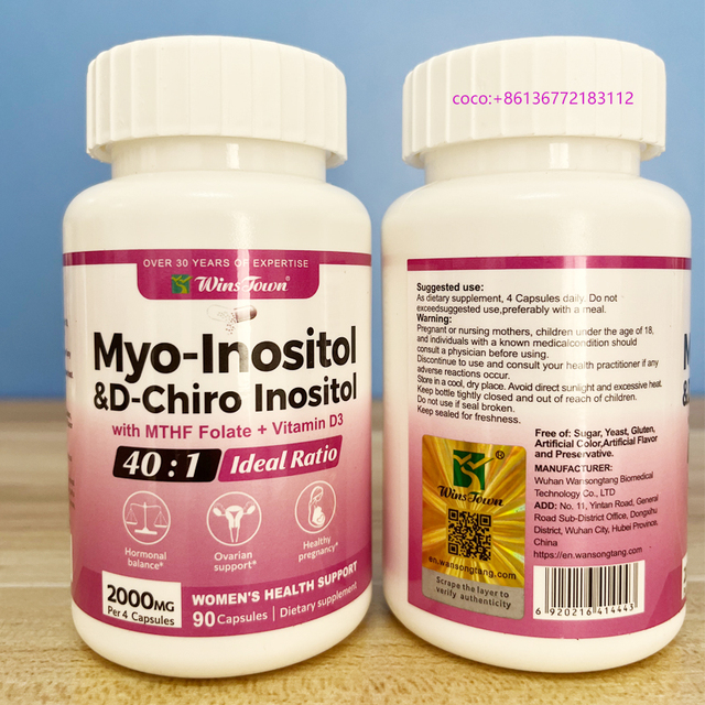 new myo-inositol D-chiro inositol MTHF Folate vitamin D3 capsule female hormone balance fertility boric acid vaginal capsules