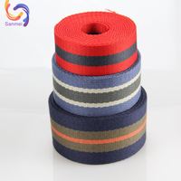 Sangle en tissu rayé réfléchissant haute élasticité de qualité supérieure, écologique et colorée, pour sacs, ceintures, bagages et vêtements