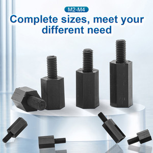 Precio de fábrica, alta calidad, tornillos separadores de nailon negro M2, M2.5, M3, M4, medidas métricas, para placa base, separadores de plástico. - Product Image 3
