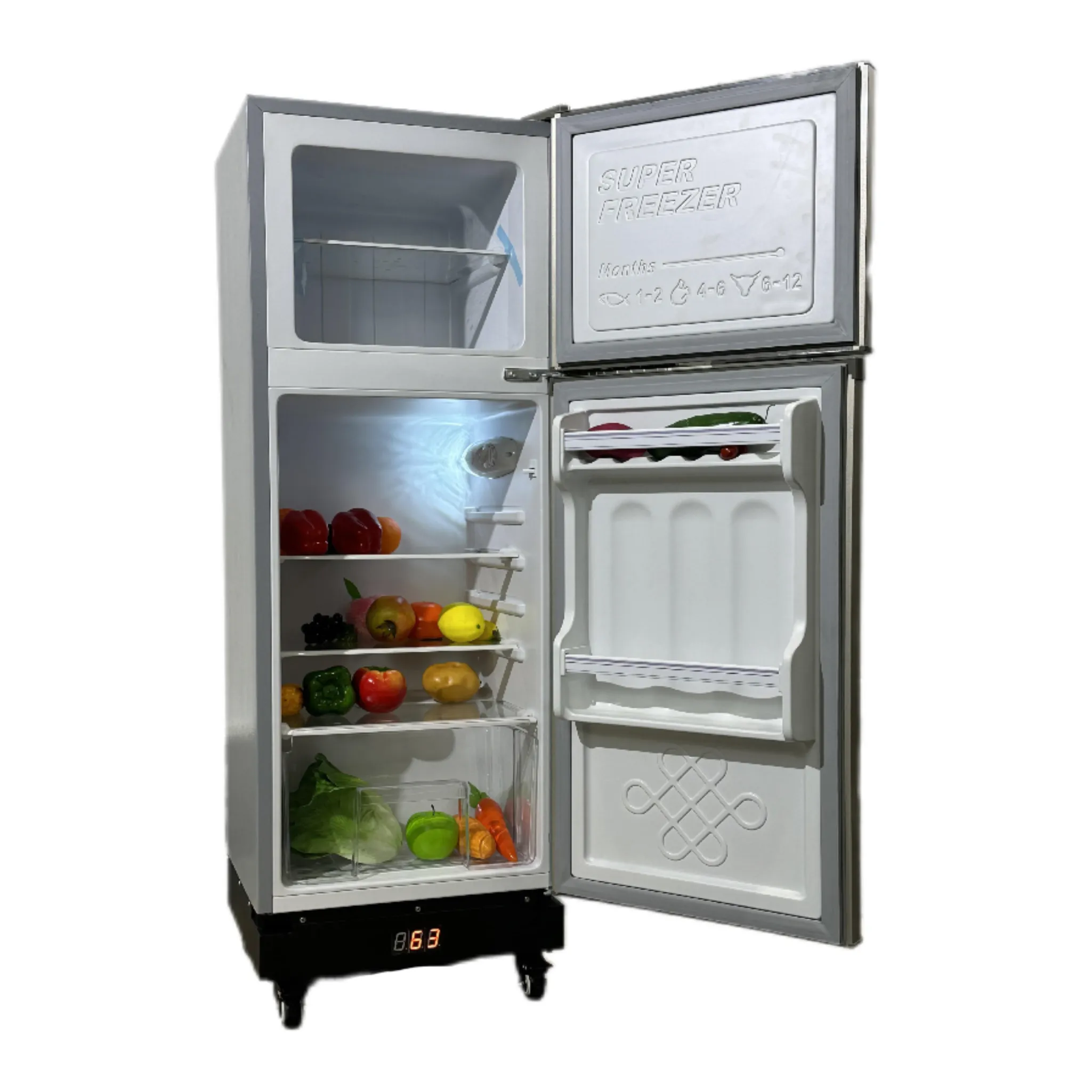 32V solaire Réfrigérateur 128L Congélateur Électrique Refroidisseur Compresseur Réfrigérateur pour Usage Domestique Réfrigérateur 0 ~ 10 degrés Congélateur 18 degrés