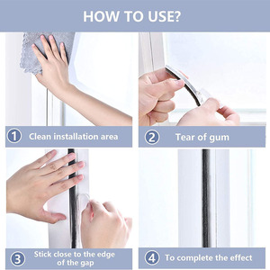 Burlete autoadhesivo insonorizado a prueba de polvo, tira de sellado de cepillo de puerta para ventanas correderas y Marco de puertas, <span class=keywords><strong>bloqueador</strong></span> de viento - Product Image 5