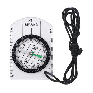 Boussole d'extérieur mini portable multifonctionnelle, outil de navigation pour la randonnée avec règle et cordon pour adultes, enfants et étudiants - Product Image 1