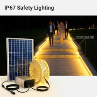 Bandes lumineuses solaires professionnelles pour gîtes, étanches IP65, autonomie de 128h, 4000LM d'éclat, installation facile, zéro coût.