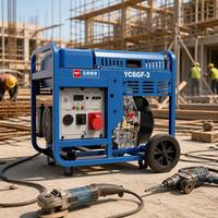 Générateur diesel à châssis ouvert Yuchai 8 kW YC8GF-3 9 kW max triphasé 230 V/400 V, groupe électrogène diesel portable à démarrage électrique