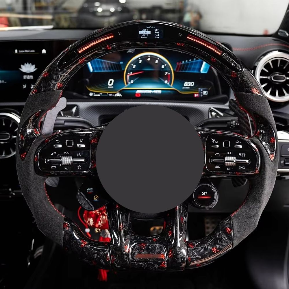 Carbone forgé + LED + Alcantara + Bouton + palette