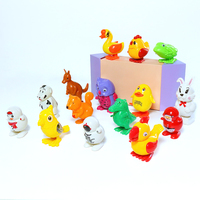 Cadeau promotionnel Clockwork Jumping Rabit Grenouille Kangourou Poulet Dunck Oiseau En Plastique Animal Wind up Toy Set
