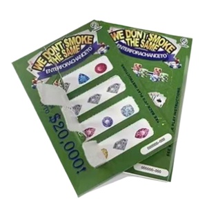 Cartes à gratter personnalisées à double face, de haute qualité, cartes à <span class=keywords><strong>languette</strong></span>, sac en papier, billets de loterie gagnants - Product Image 1
