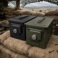 Boîte à munitions ronde avec serrure à combinaison, étanche, portable, durable, grande capacité, pour le stockage sécurisé des munitions