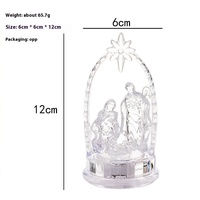 Nouvel arrivage Décoration de table de Noël Lumière LED Nativité Set Statues religieuses Figurines de la Sainte Famille