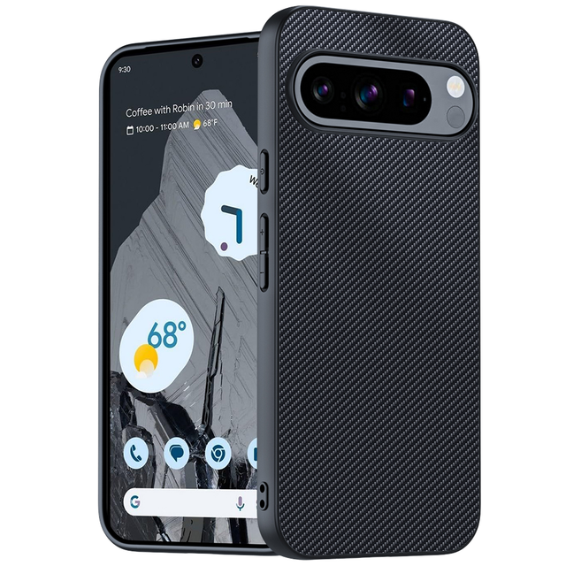 Luxury Carbon Fiber Texture Google Pixel 9Pro Mobile Phone Case Shockproof Protective Phone Cover