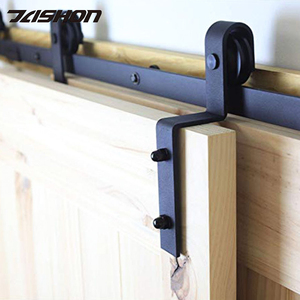 Herrajes para puerta de Granero, accesorios para Interior de acero al carbono, deslizante, curvado, monorraíl por bajo, doble puerta, bricolaje, 6 pies - Product Image 1