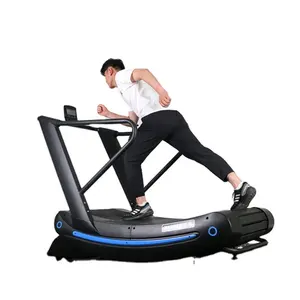Mesin Treadmill melengkung kebugaran Gym komersial Manual penggunaan di rumah