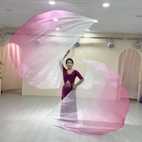 ELLE DANSE Blanc Bleu Dégradé Semi-Sheer Polyuréthane Église Culte Louange Danse Bannière Drapeaux pour Chrétiens Adultes Danseurs