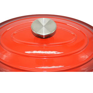 Casseroles de cuisine en <span class=keywords><strong>fonte</strong></span> émail, accessoire de rôtissoire à forme ovale et rouge, avec couvercle, nouveaux modèles de 4,5qt - Product Image 4