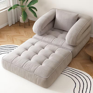 Canapé paresseux compressible, canapé-lit minimaliste moderne en tissu pliable pour petits espaces, double usage pour s'allonger et dormir - Product Image 6