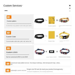 Fábrica personalizada estilo Simple mascota perro gato collares poliéster impresión acolchada característica cinta OEM personalizado cuero collares - Product Image 1