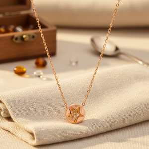 Citrine Zircon Stone <b>Star</b> Design Charm Necklace Pendant Turkish Handcrafted Wholesale 925 Sterling Silver Jewelry - Product Image 2