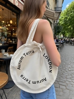 Bolsa de Lona Redonda Personalizada, Bolsa de Compras Reutilizable con Forma Única y Logotipo