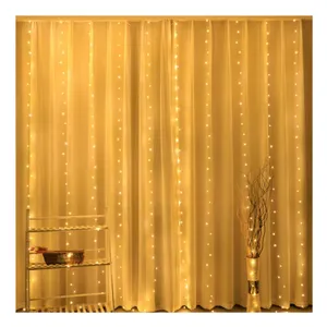 3m*3m Curtain Light Home Garden Wedding Party Decorations USB Copper Wire Curtain Light String With 8 Modes