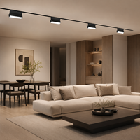 Projecteur linéaire LED COB pliable 6W 12W encastré pour grille, éclairage de plafond dimmable, CRI 90 élevé, moderne pour bureau