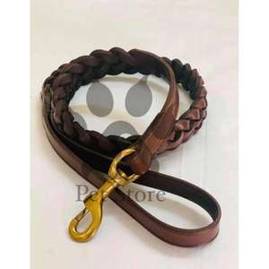 Correa de perro de cuero trenzado de alta calidad-Marrón - Product Image 1