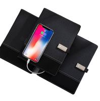 Ensemble cadeau de carnet rechargeable avec logo personnalisé, bloc-notes promotionnel avec chargeur sans fil et batterie externe