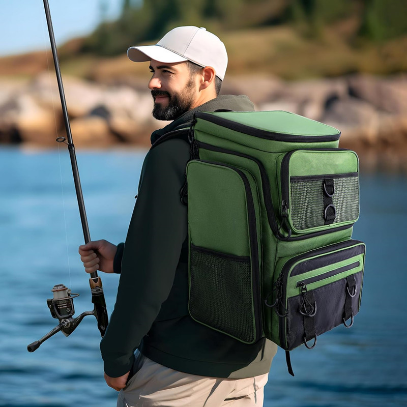 fishing rod bag waterproof outdoor fishing tackle backpack 27QT with Holder  The Outpost versatile storage Phyfalip 50L Fishing Tackle Backpack
