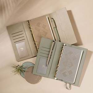 8x11 Carpeta de papel clip <span class=keywords><strong>agenda</strong></span> A5 80gsm 100gsm pu cuaderno de cuero con bolígrafo - Product Image 3