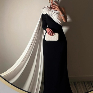 <span class=keywords><strong>Robe</strong></span> de bal droite asymétrique <span class=keywords><strong>blanche</strong></span> <span class=keywords><strong>et</strong></span> <span class=keywords><strong>noire</strong></span> contrastée pour <span class=keywords><strong>femme</strong></span>, <span class=keywords><strong>robe</strong></span> de soirée personnalisée Dubaï 2026 Vestidos - Product Image 5