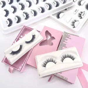 Wholesale Natural Faux Mink Eyelashes Custom Logo Vegan Faux Mink Eyelashes Customized Box 3d Faux Mink Eyelashes