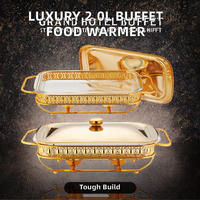 Chauffe-Plat Buffet Portable de Luxe en Acier Inoxydable 2.0L à Alimentation au Carburant pour la Conservation des Aliments