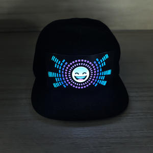 Personalizado concierto fiesta EL Panel resplandor Hip Hop sombreros móvil Emojis LOGO imagen luminosa gorras de béisbol ventilador interactivo iluminar sombreros - Product Image 2