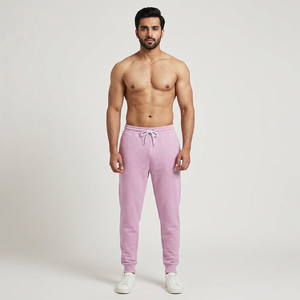 Unisex Sponge Fleece <b>Jogger</b> Sweatpants <b>Slim</b> Fit Lilac Custom Logo 100% Polyester Casual Breathable Multi-Pocket Plain Trousers - Product Image 1
