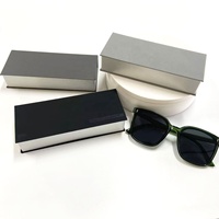 Étui à lunettes en cuir PU avec logo personnalisé, étui rigide rectangulaire pour lunettes, grande capacité, étui de rangement portable pour lunettes de vue