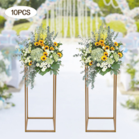 Ensemble de 10 supports à fleurs de mariage modernes de haute qualité, 23,62 pouces, en fer et en plastique, accessoire de fête, décoration, support d'affichage de ballons, vase à fleurs