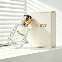 Flacons de parfum carrés vides personnalisables avec logo, avec bouchon couronne, flacon de parfum de luxe 50 ml avec boîte, 30 ml, 100 ml