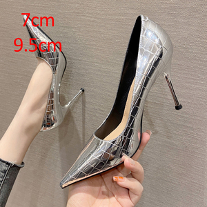 Zapatos de Tacón de Aguja de Charol para Mujer, Punta Cerrada, Antideslizantes, Ligeros, para Fiesta o Boda - Product Image 4