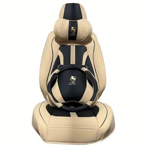 Coussin de <span class=keywords><strong>siège</strong></span> arrière de voiture OLIVER en cuir pleine fleur de luxe, motif <span class=keywords><strong>cheval</strong></span> doré, toutes saisons, pour le commerce extérieur - Product Image 1